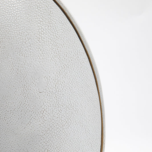 Vase in White Shagreen with Brass by R&Y Augousti