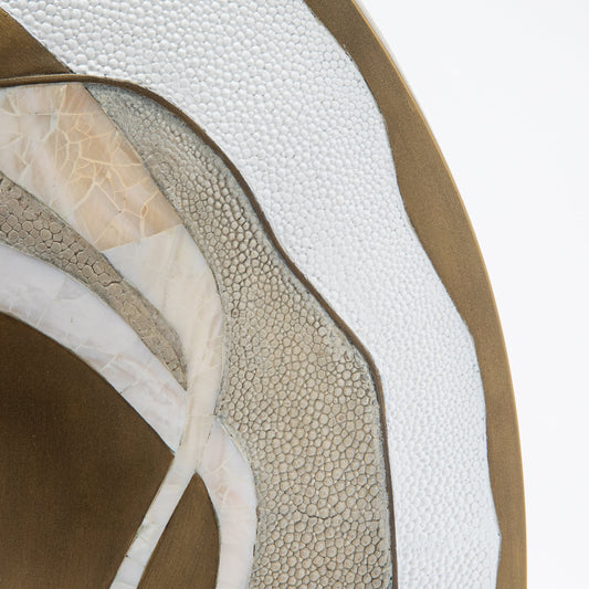 Vase in White Shagreen, Mother of Pearl, and Brass by R&Y Augousti