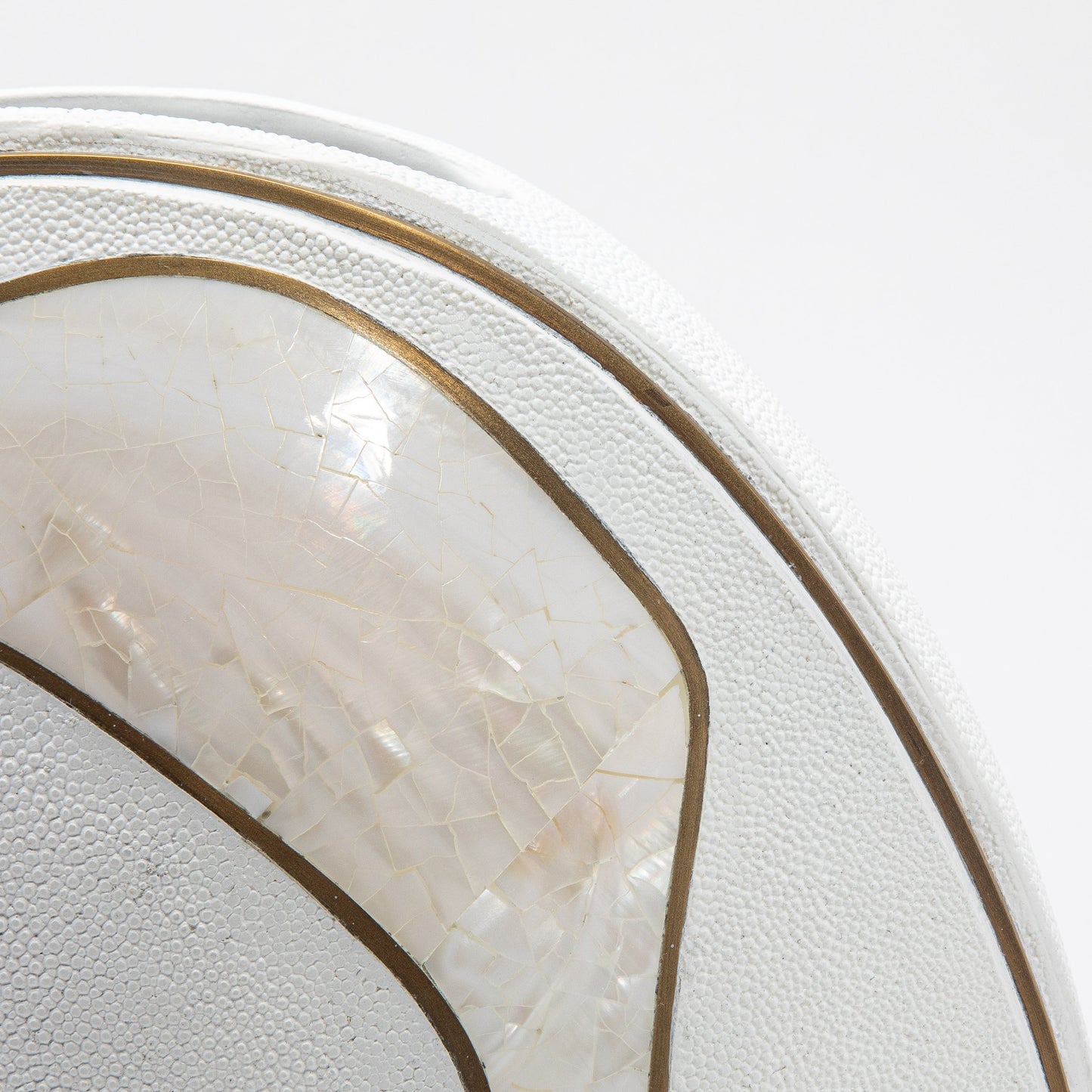 Vase in White Shagreen, Mother of Pearl, and Brass by R&Y Augousti