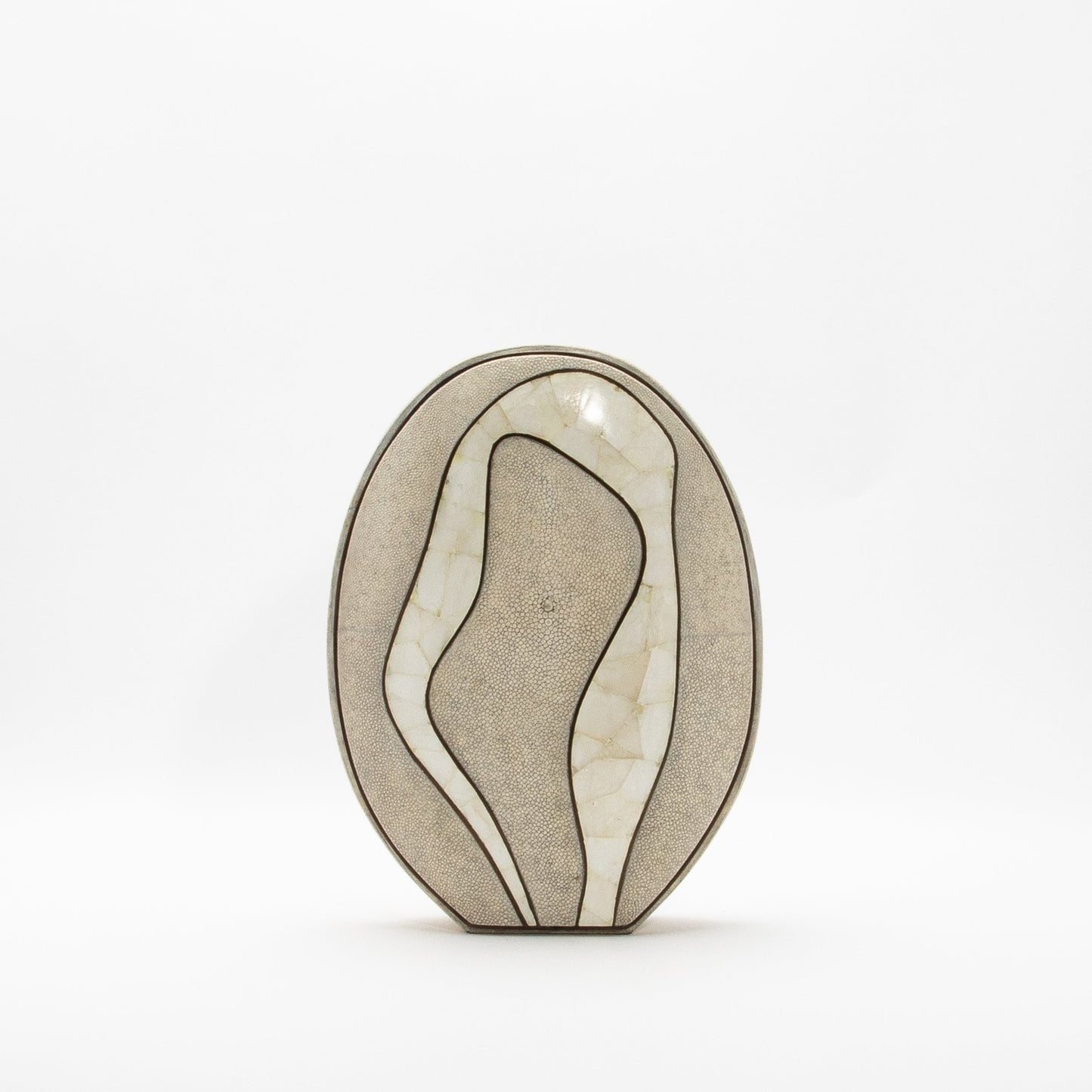 Vase in Natural Shagreen, Quartz, and Brass by R&Y Augousti