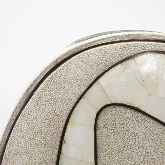 Vase in Natural Shagreen, Quartz, and Brass by R&Y Augousti