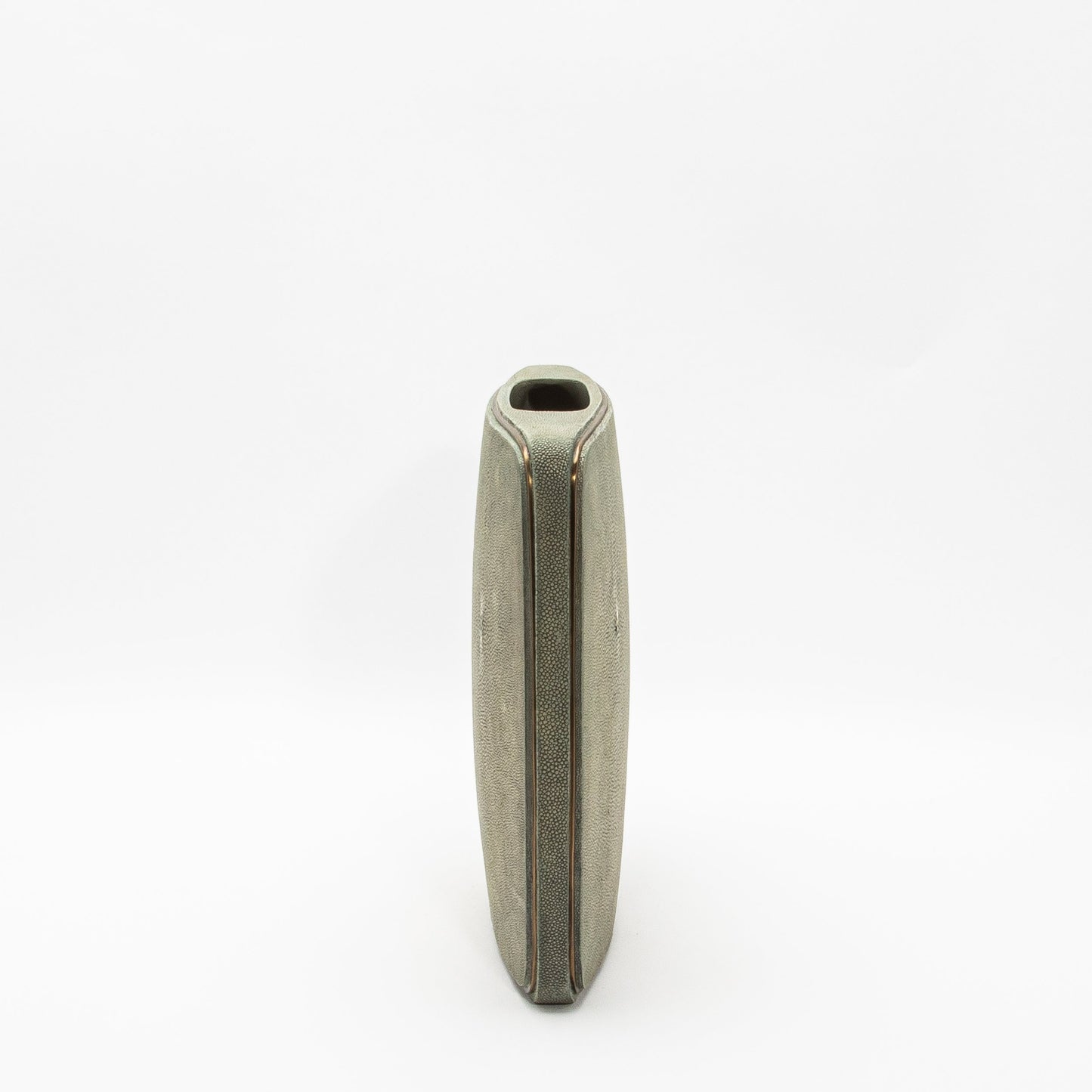 Vase in Grey Shagreen with Brass by R&Y Augousti
