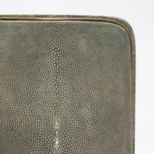 Vase in Grey Shagreen with Brass by R&Y Augousti