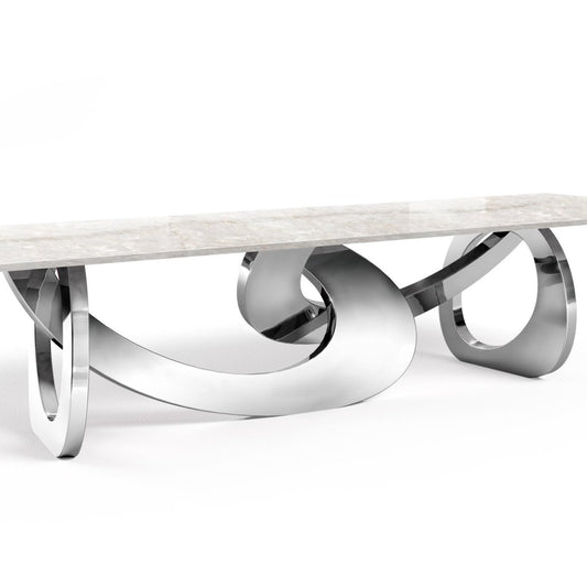 Sculptural Dining Table with Quartzite Top by Barberini & Gunnell