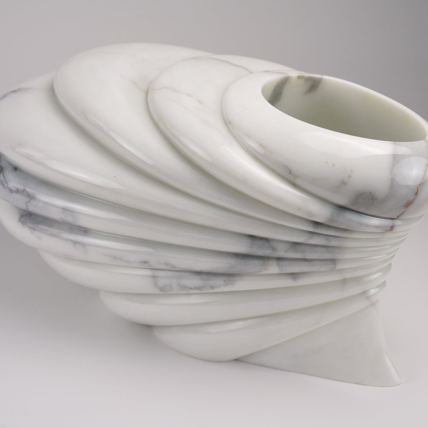 Sculptural Vase in Statuary Marble by Barberini & Gunnell
