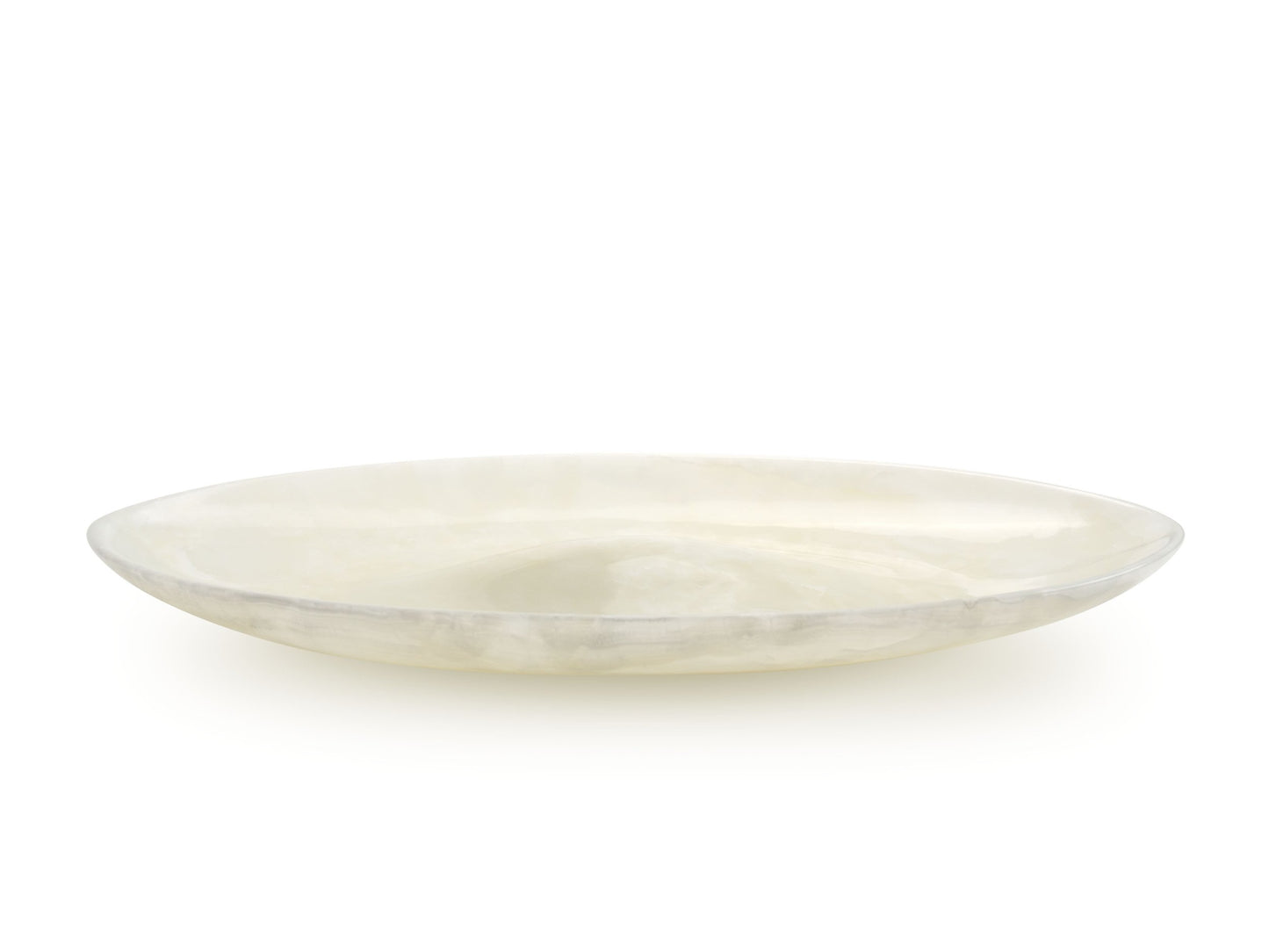 Oversized Centerpiece Bowl in Pure White Onyx by Barberini & Gunnell