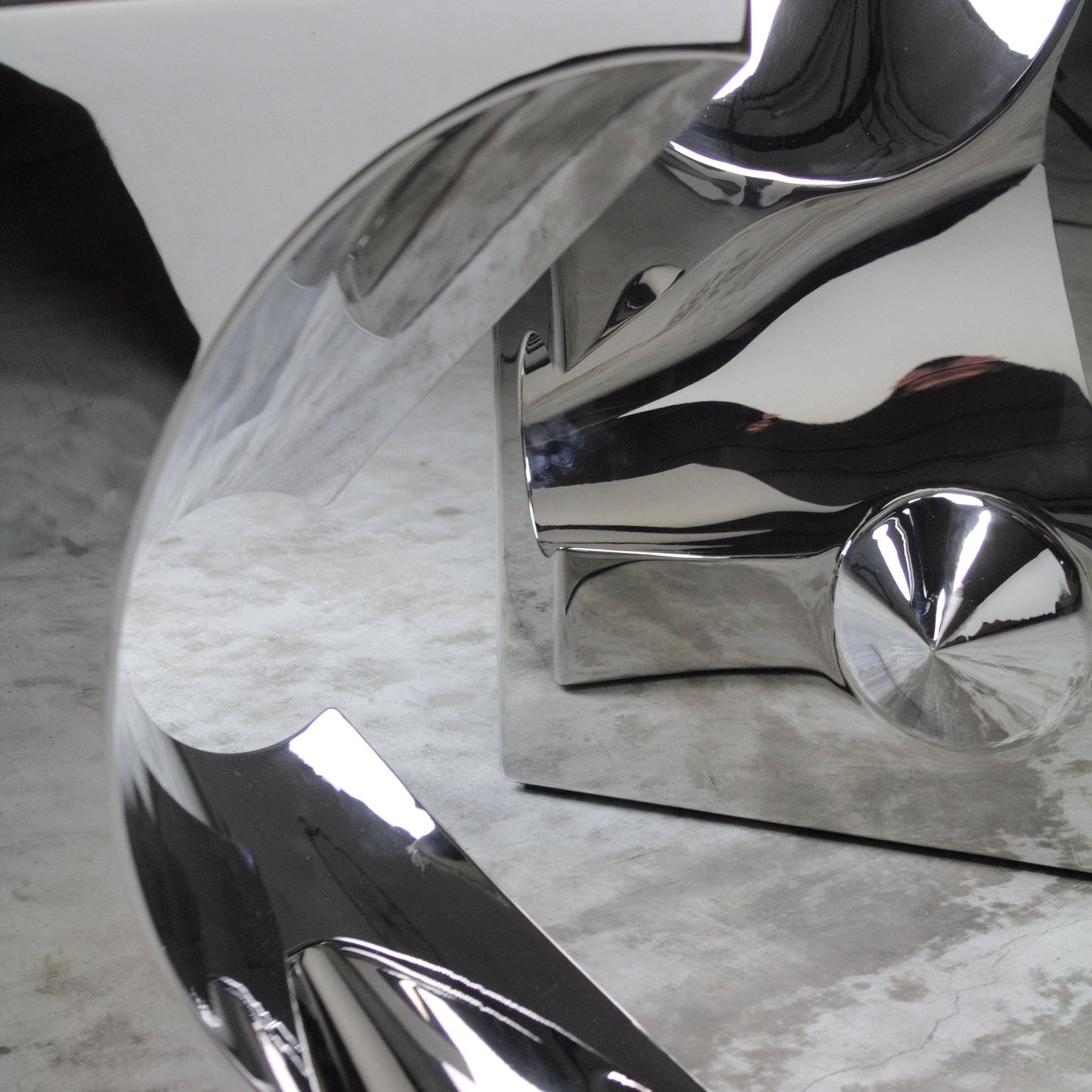 Pair of Side Tables in Polished Stainless Steel by Barberini & Gunnell