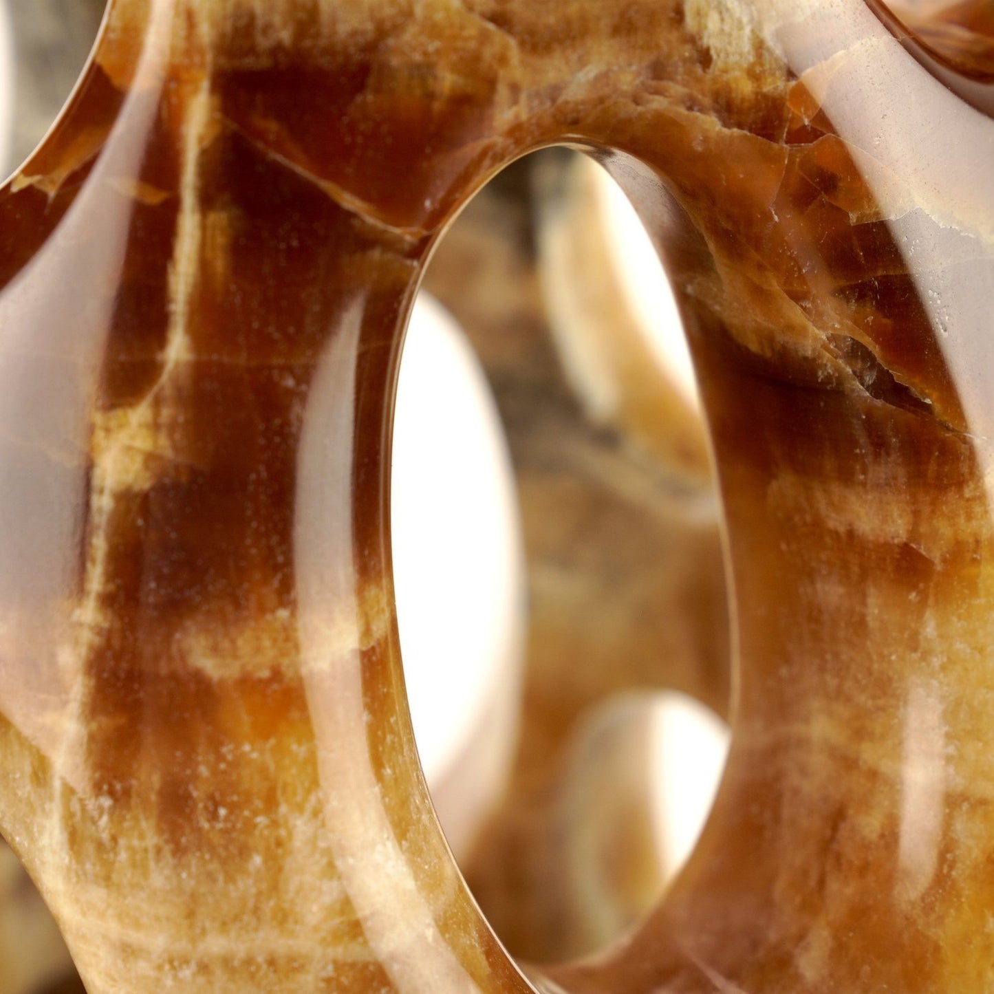 Sculptural Vase in Amber Onyx by Barberini & Gunnell