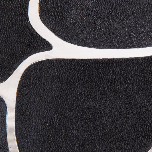 Cocteau Tray in Black Shagreen with Polished Stainless Steel by R&Y Augousti