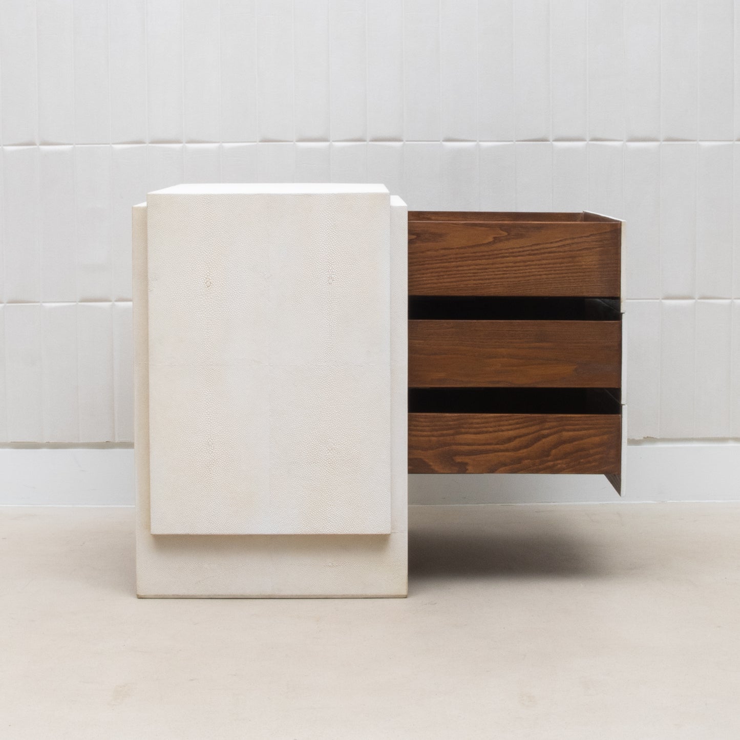 Bed Side Tables in Antique Shagreen by R&Y Augousti