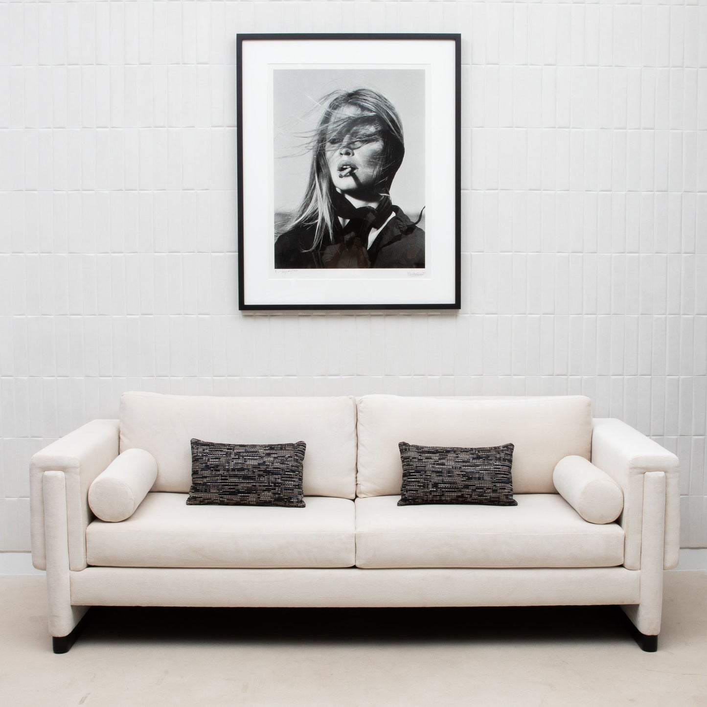 Velvet Sofa in Cream by MOGUL