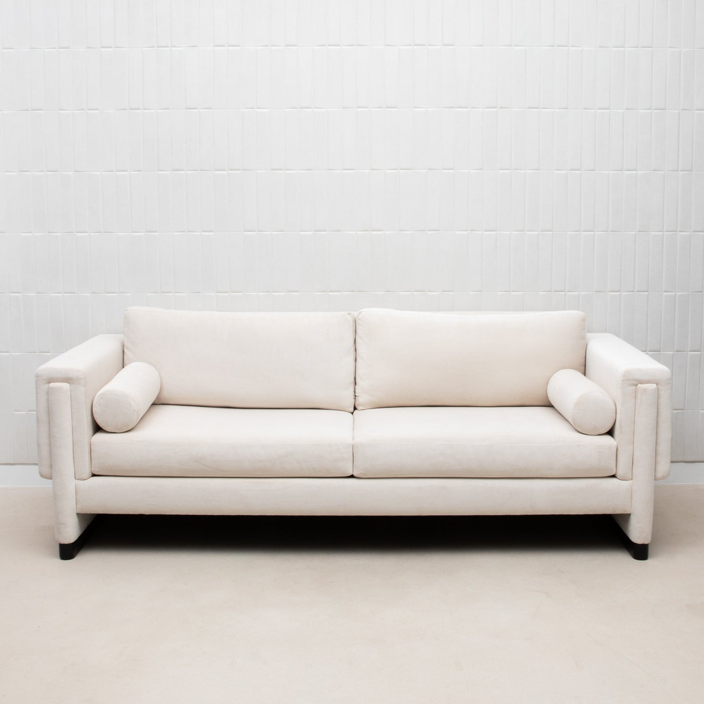 Velvet Sofa in Cream by MOGUL