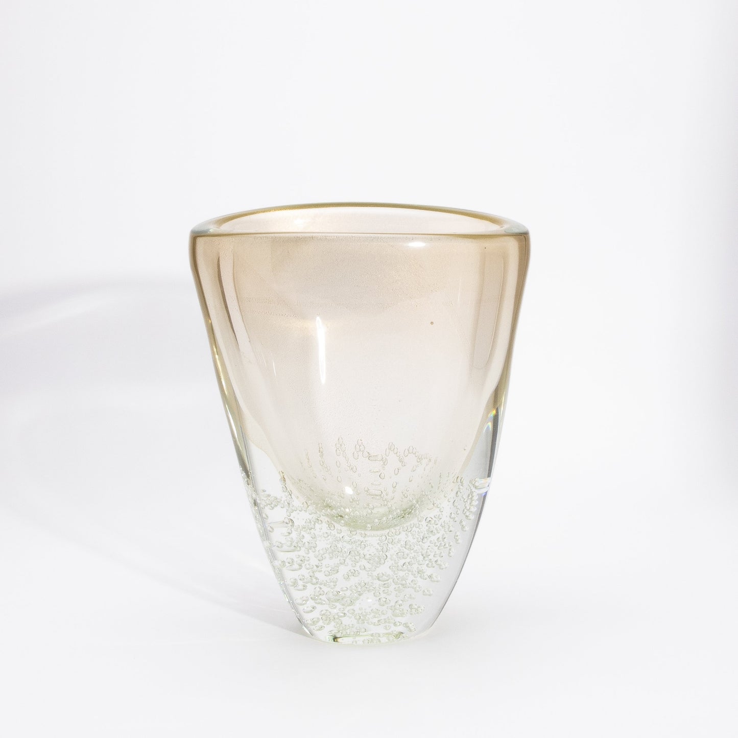 Murano Vase with 24-karat Gold Flecks and Bubbles