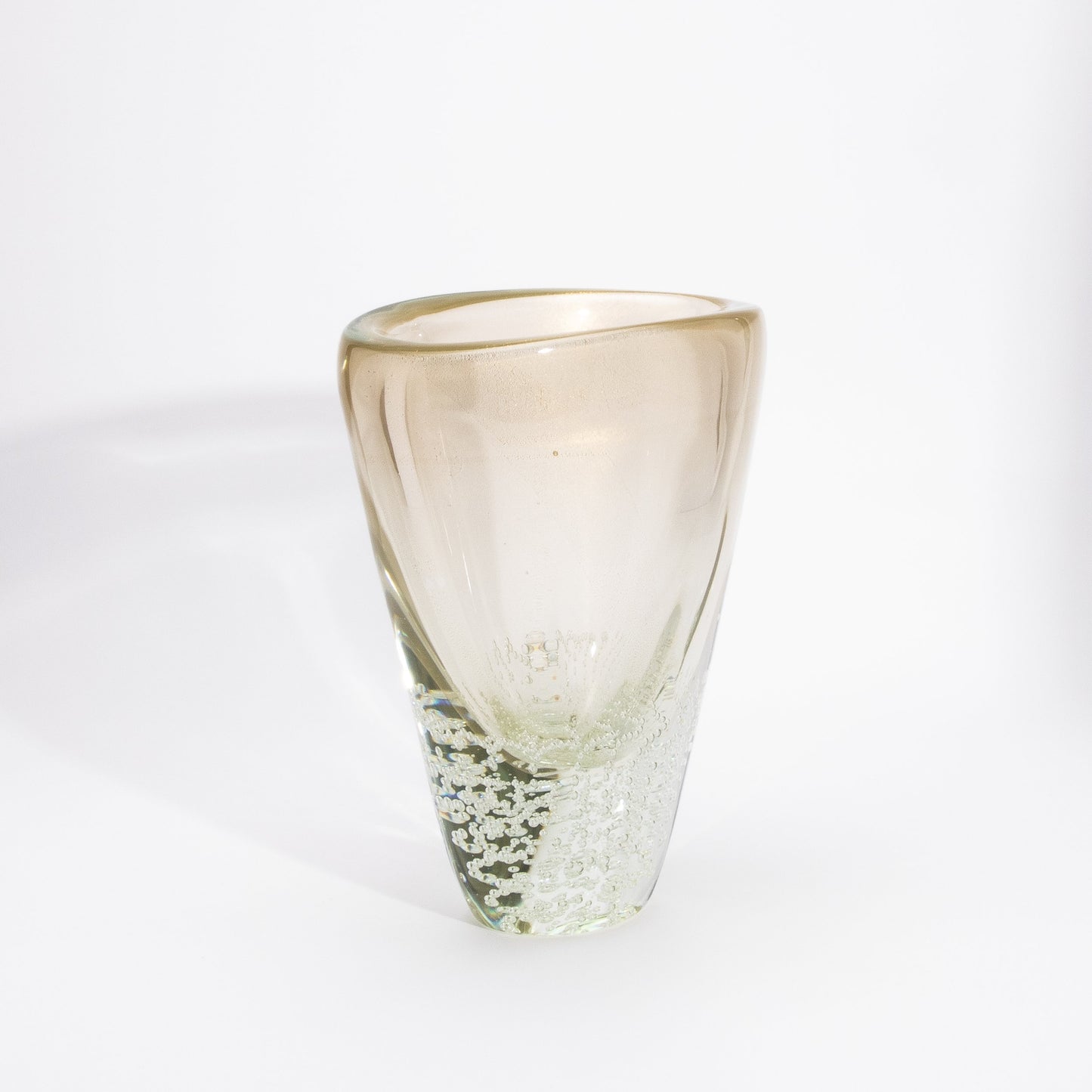 Murano Vase with 24-karat Gold Flecks and Bubbles