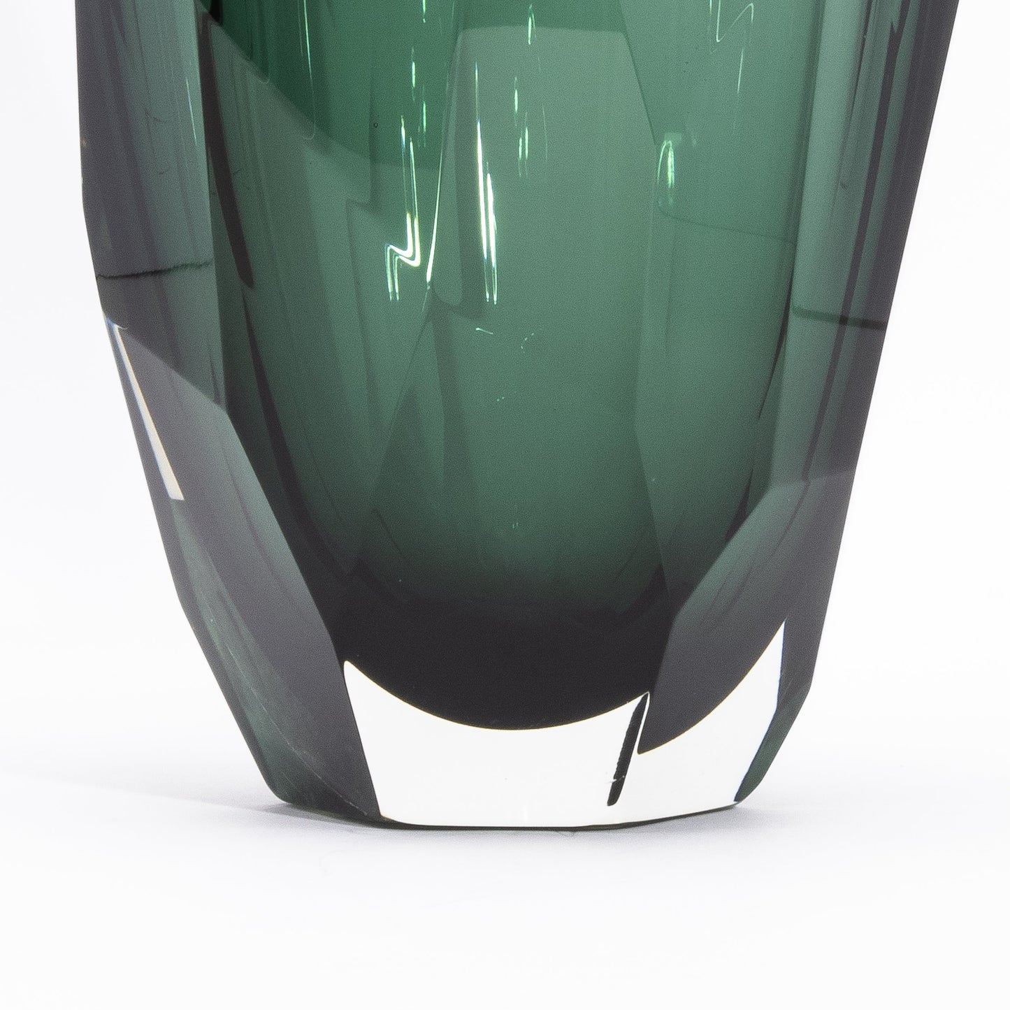 Murano Faceted Vase in Eucalyptus Green