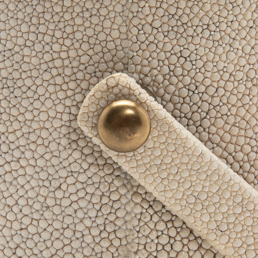 Ice Bucket in Cream Shagreen with Brass by KIFU Paris