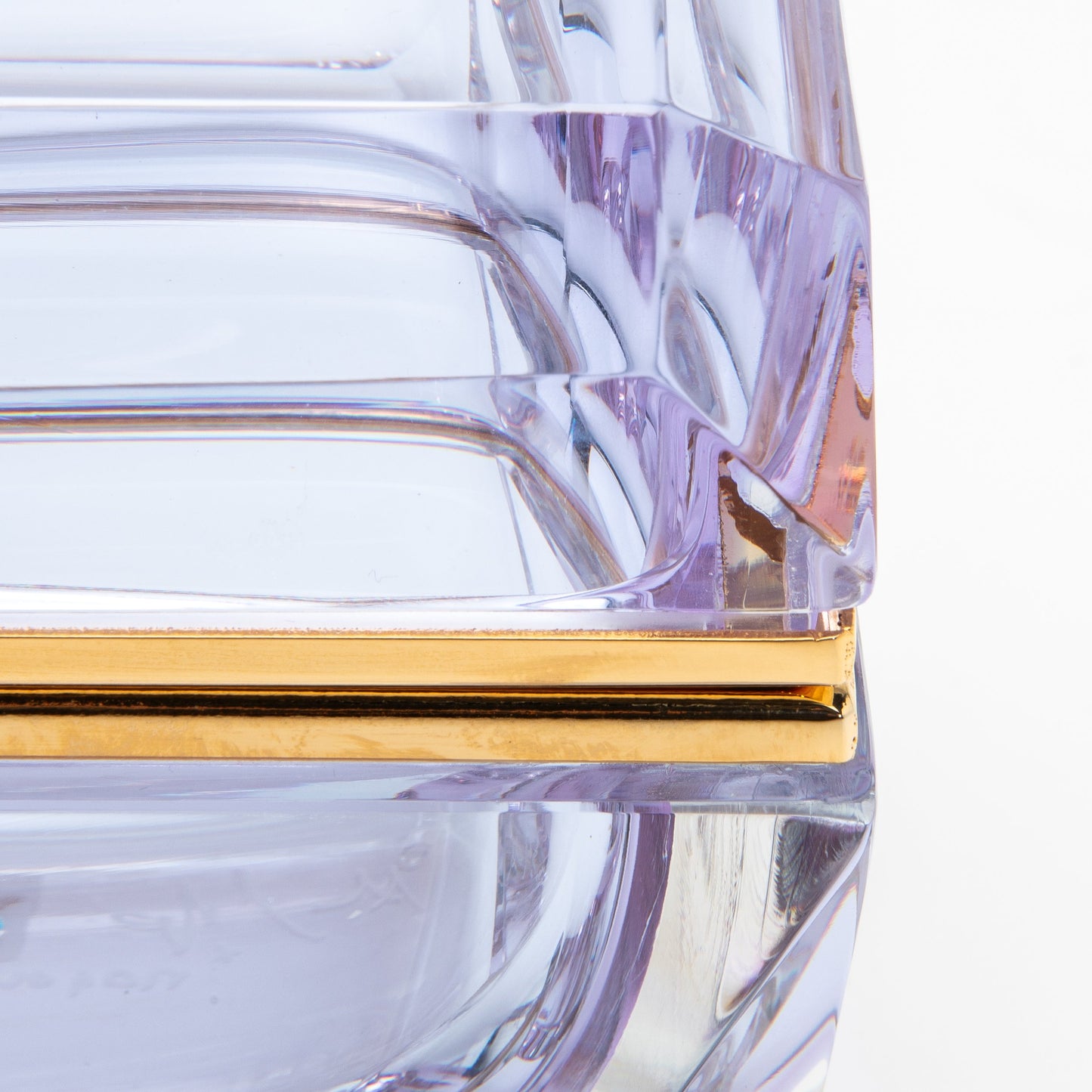 Murano Box with Edges and Brass Fittings in Alexanderite