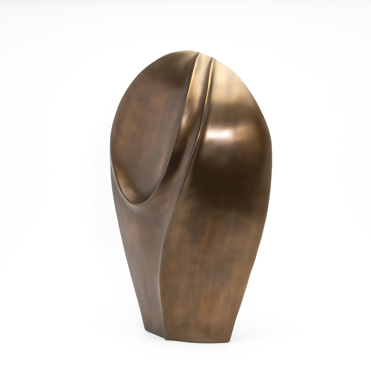 Modern Abstract Sculpture in Bronze Patina Brass by Patrick Coard Paris