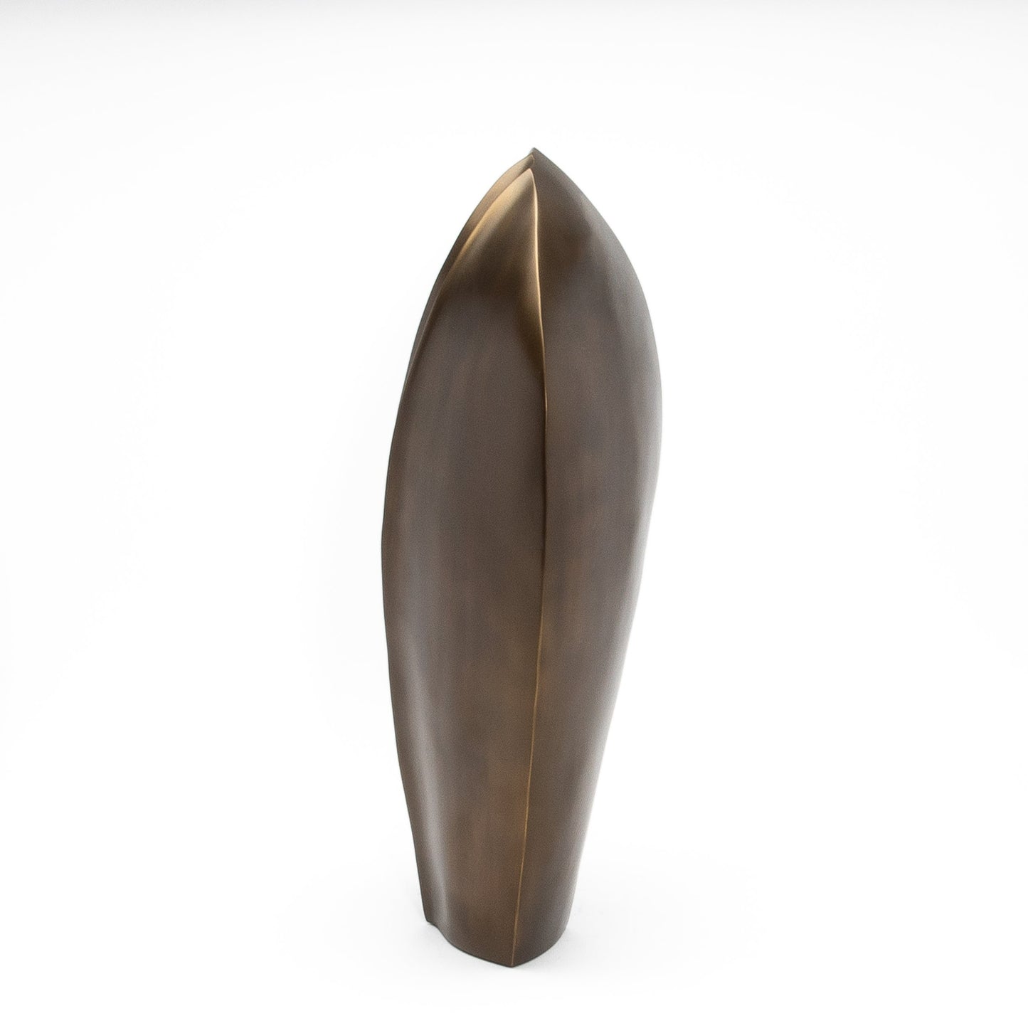 Modern Abstract Sculpture in Bronze Patina Brass by Patrick Coard Paris