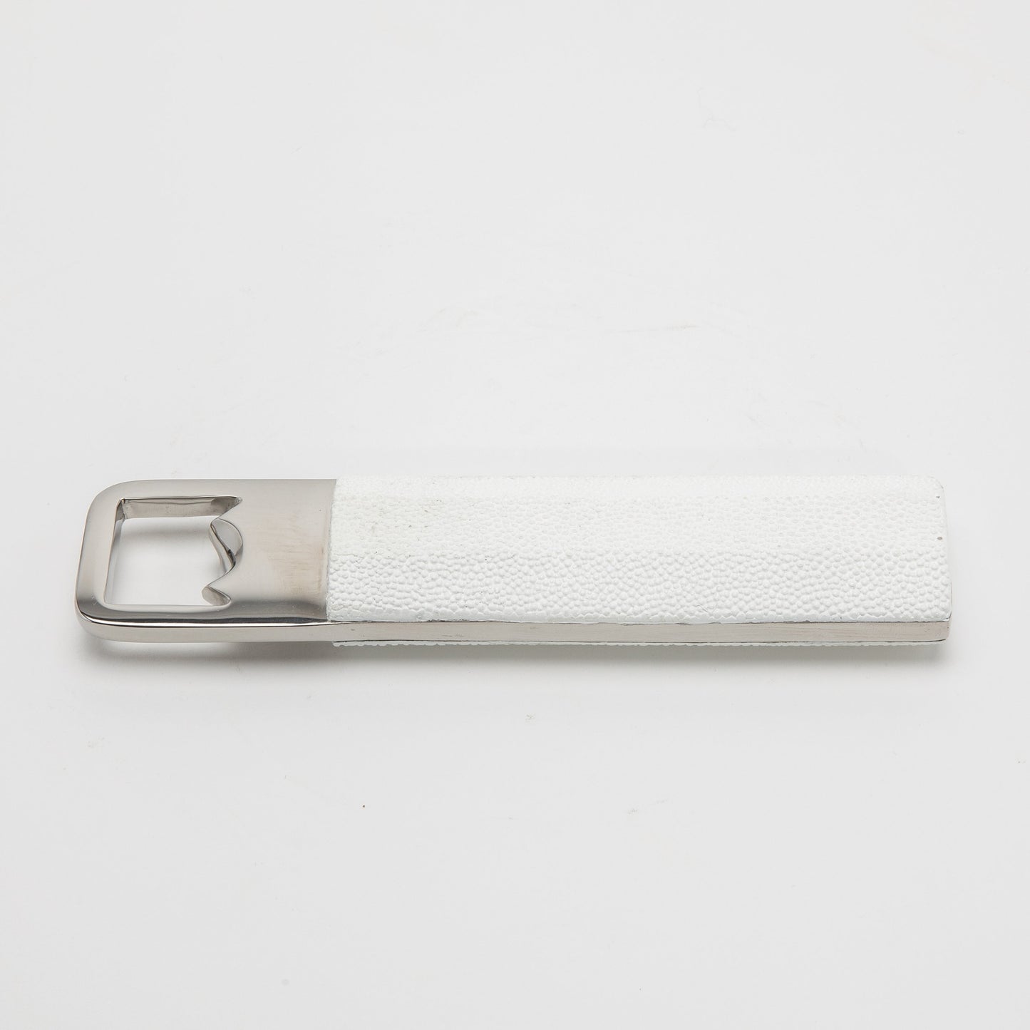 Bottle Opener in White Shagreen with Stainless Steel by KIFU Paris