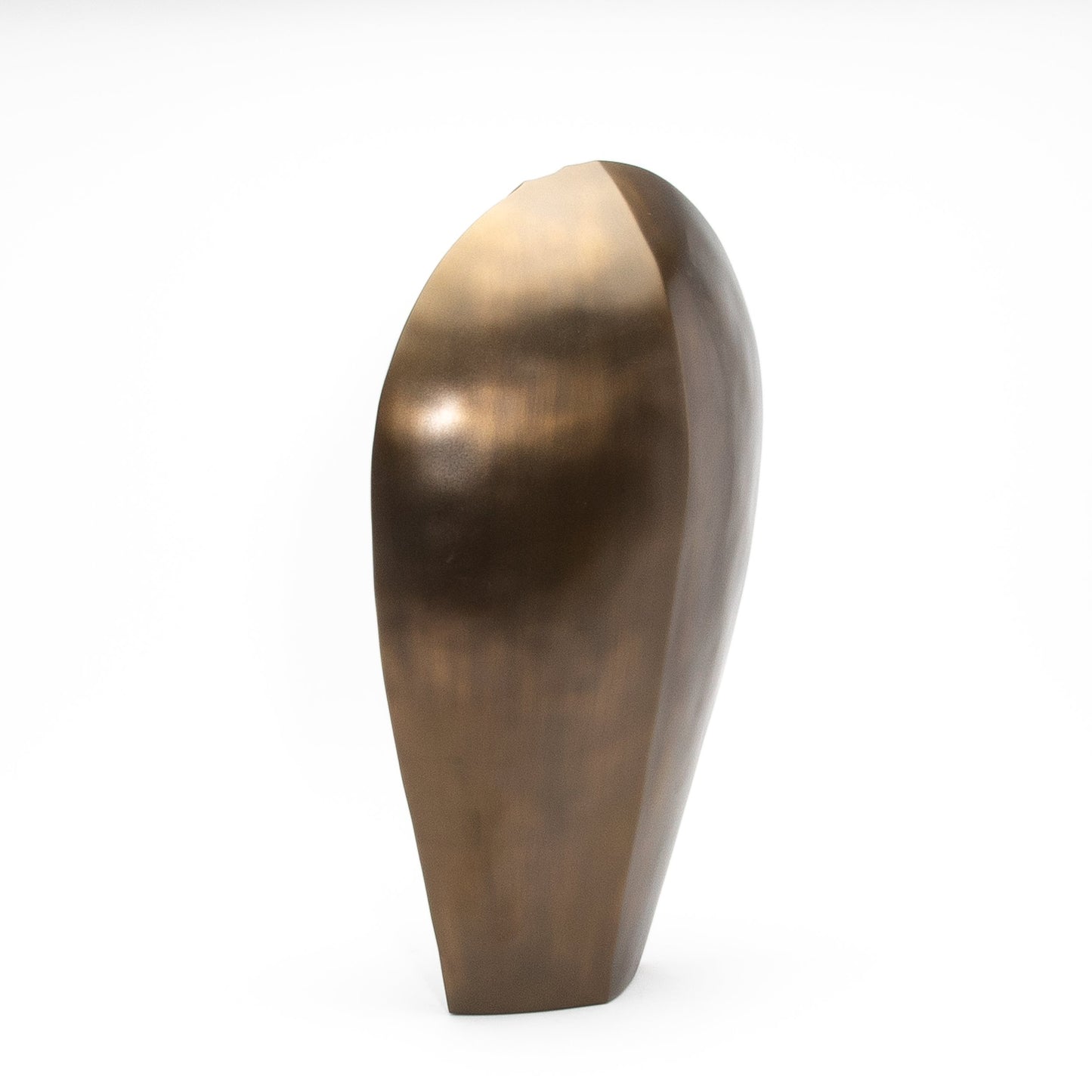 Modern Abstract Sculpture in Bronze Patina Brass by Patrick Coard Paris