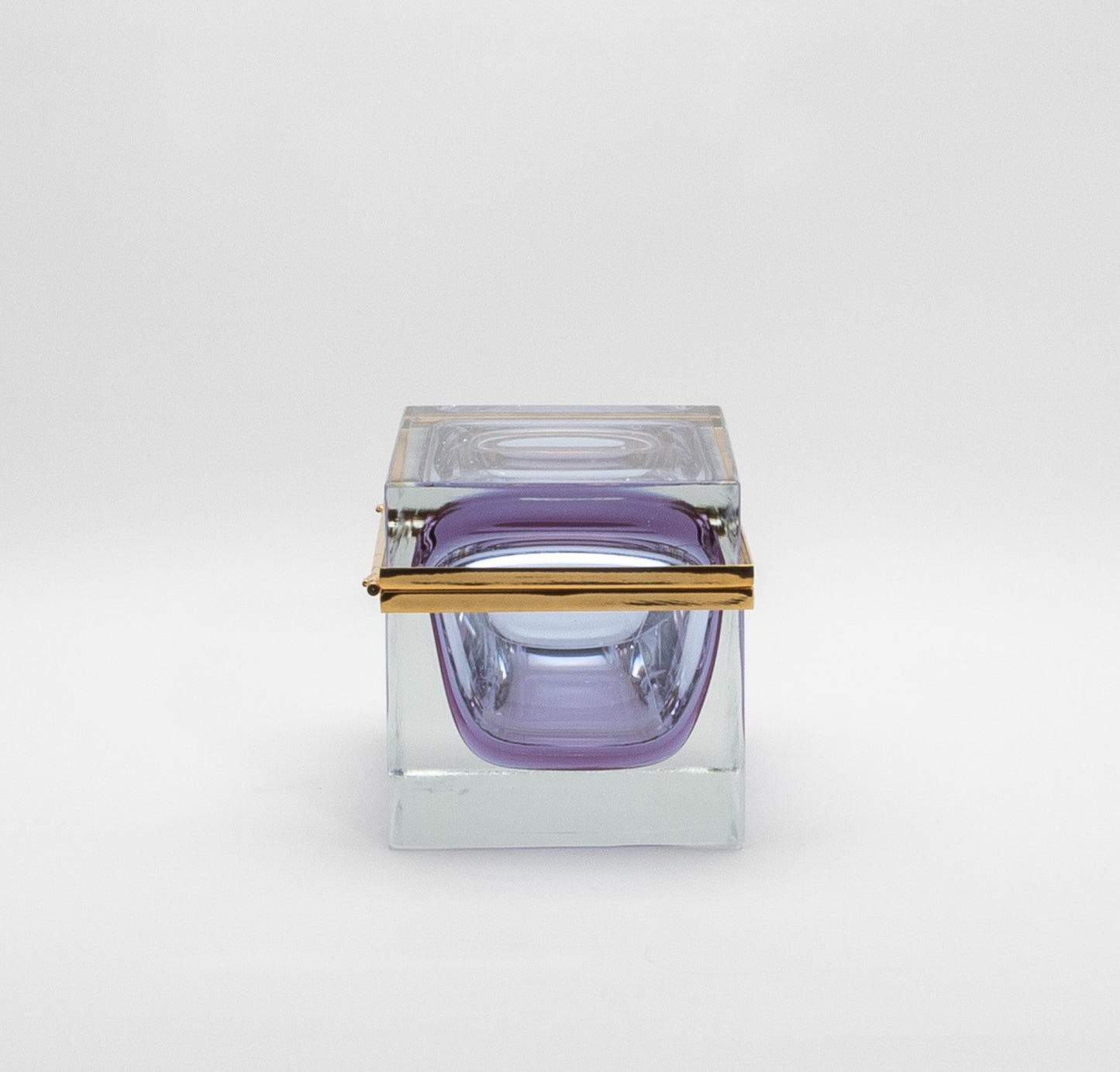 Murano Box with Brass Fittings in Alexandrite