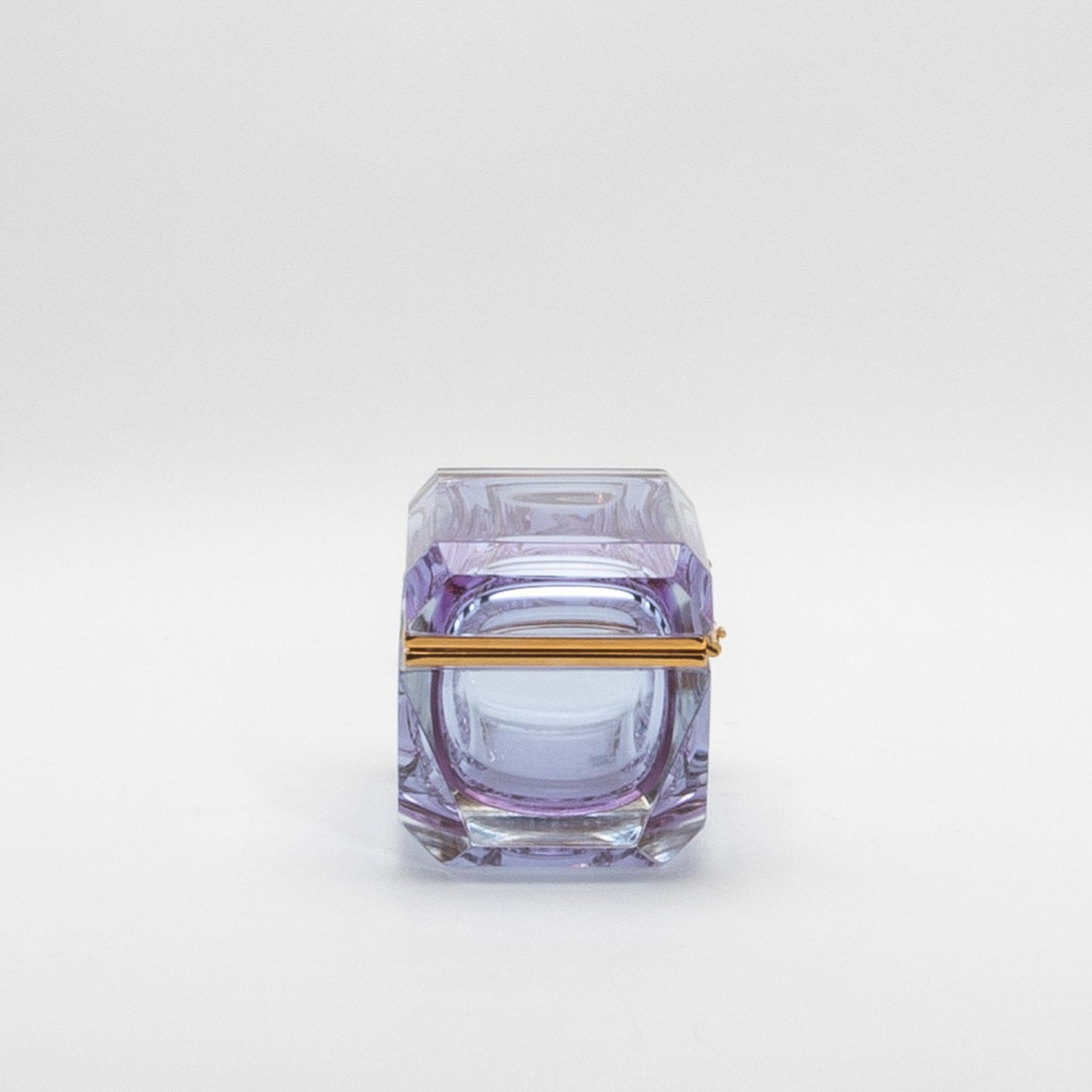 Murano Box with Edges and Brass Fittings in Alexanderite