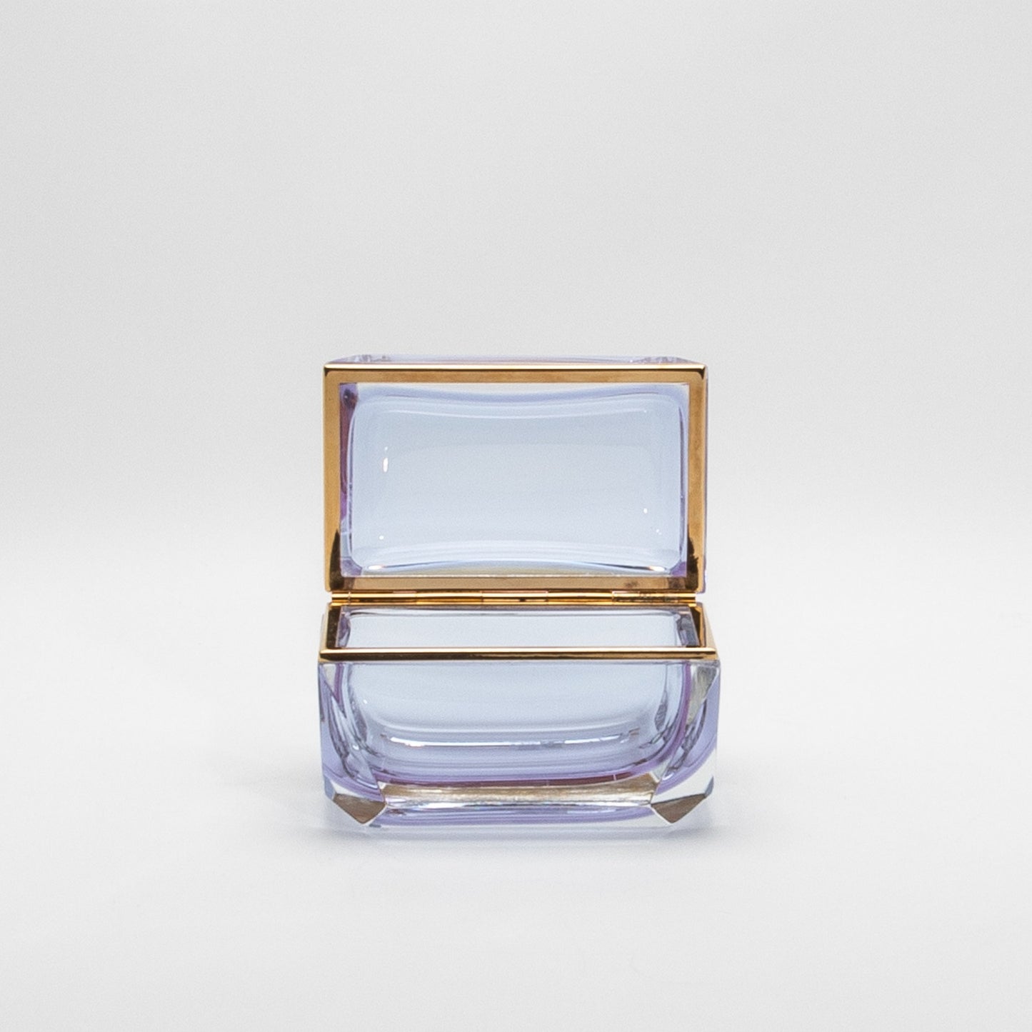 Murano Box with Edges and Brass Fittings in Alexanderite