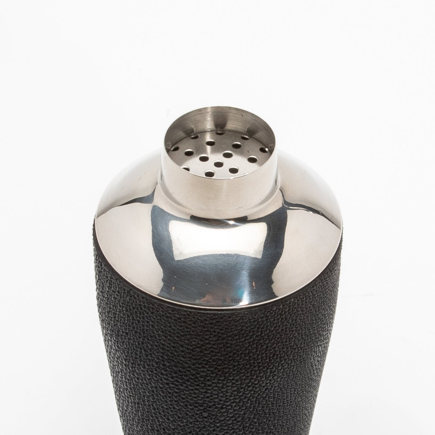 Shaker in Black Shagreen with Stainless Steel by KIFU Paris