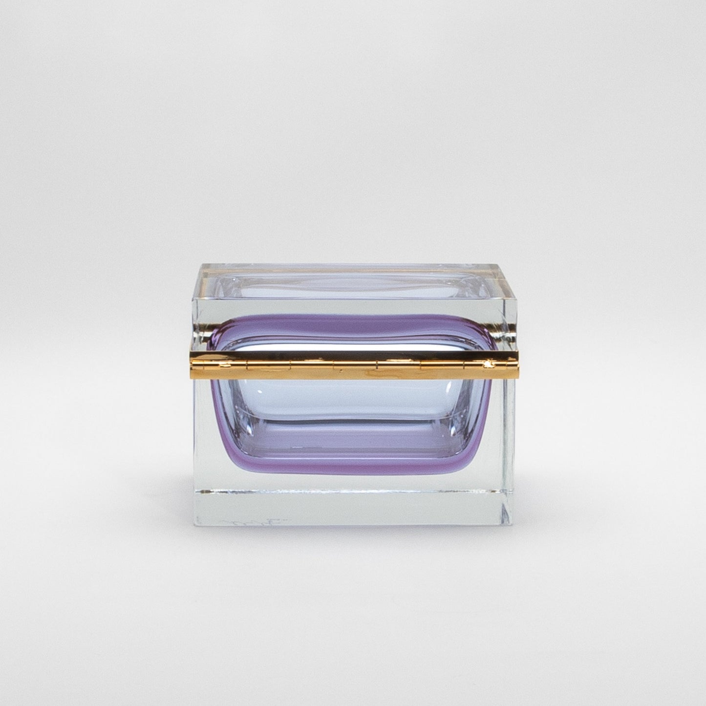 Murano Box with Brass Fittings in Alexandrite