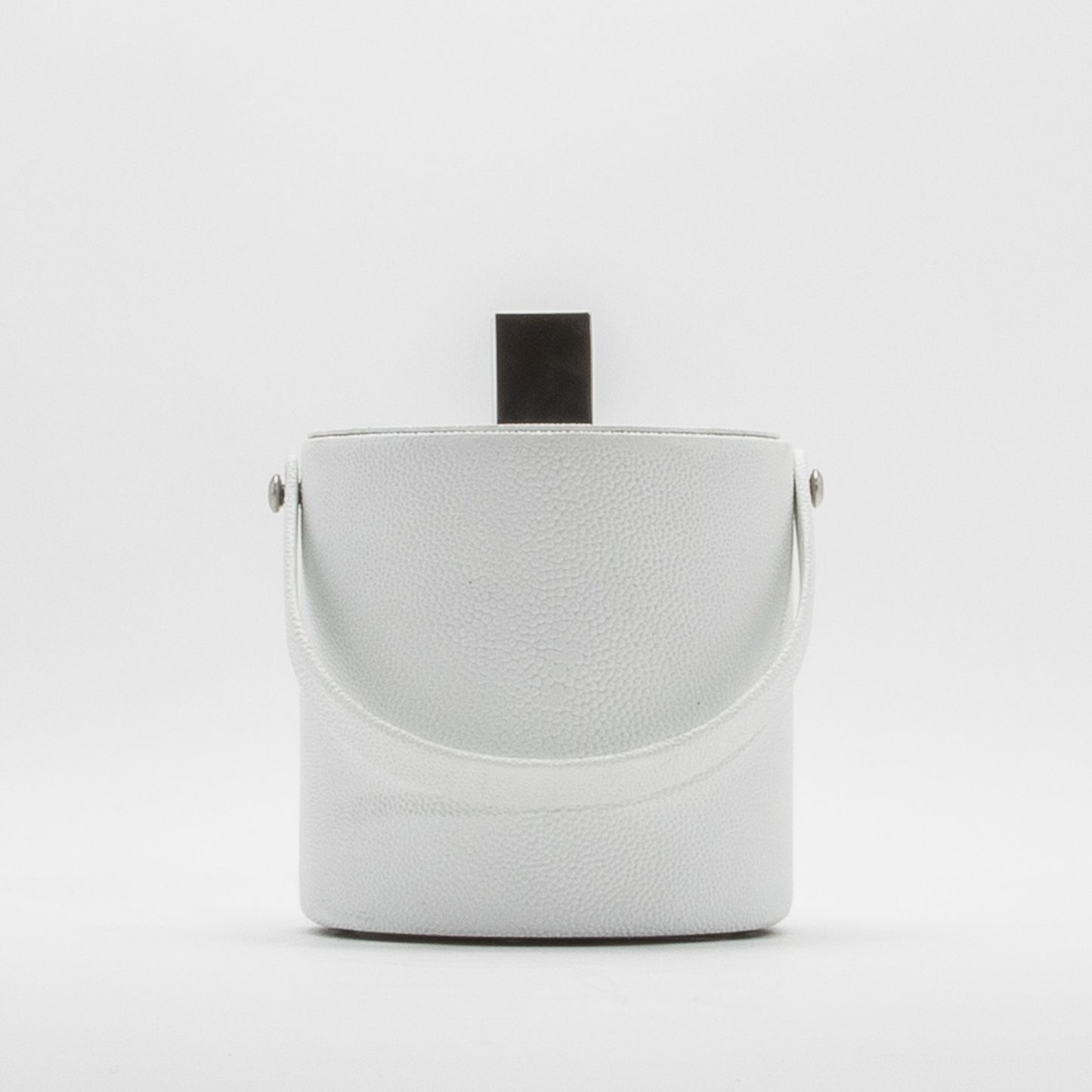 Ice Bucket in White Shagreen with Stainless Steel by KIFU Paris