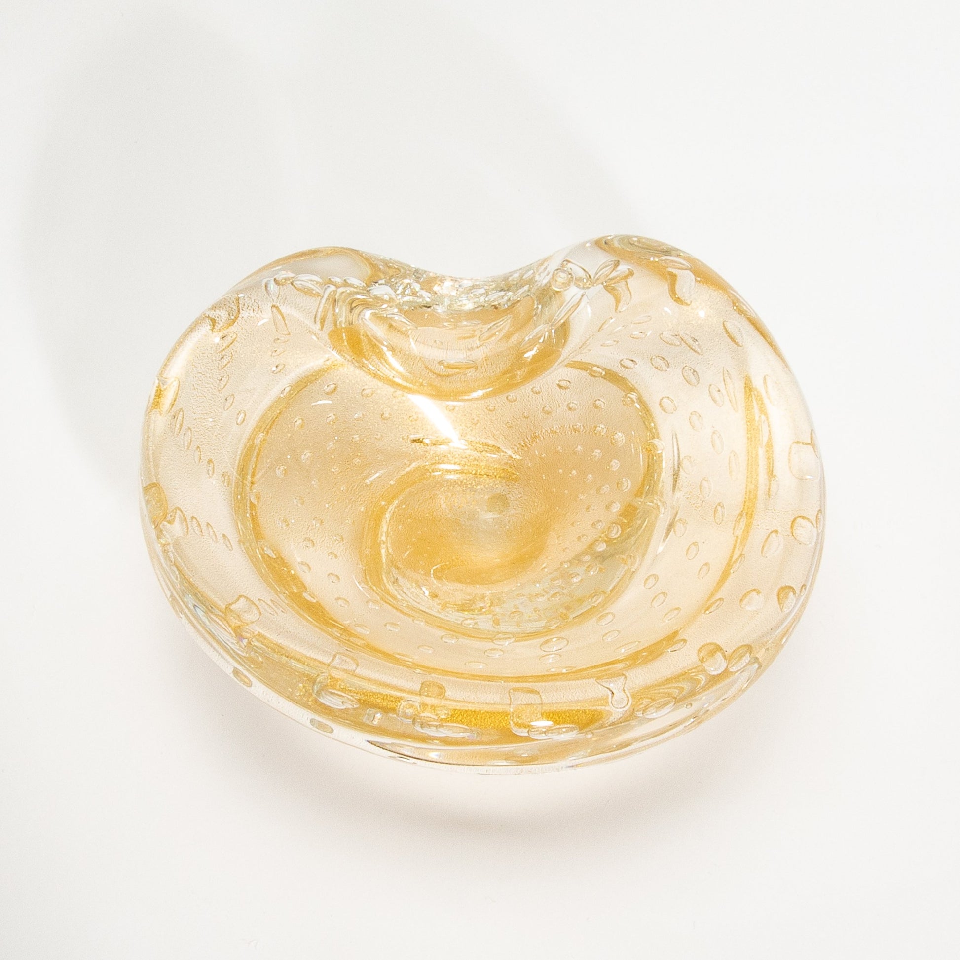 Murano Dish with 24-Karat Gold Flecks and Bullicante Detailing