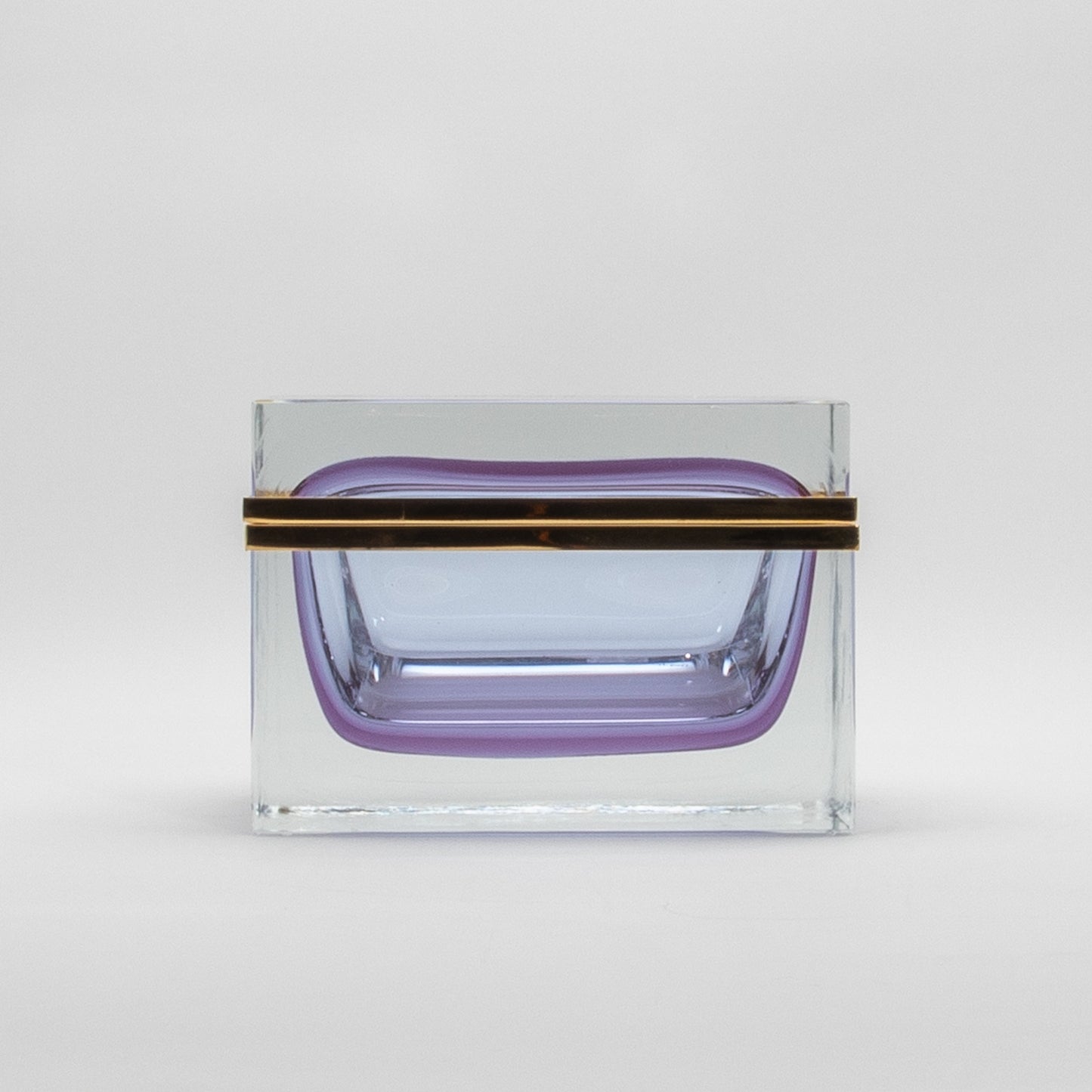 Murano Box with Brass Fittings in Alexandrite
