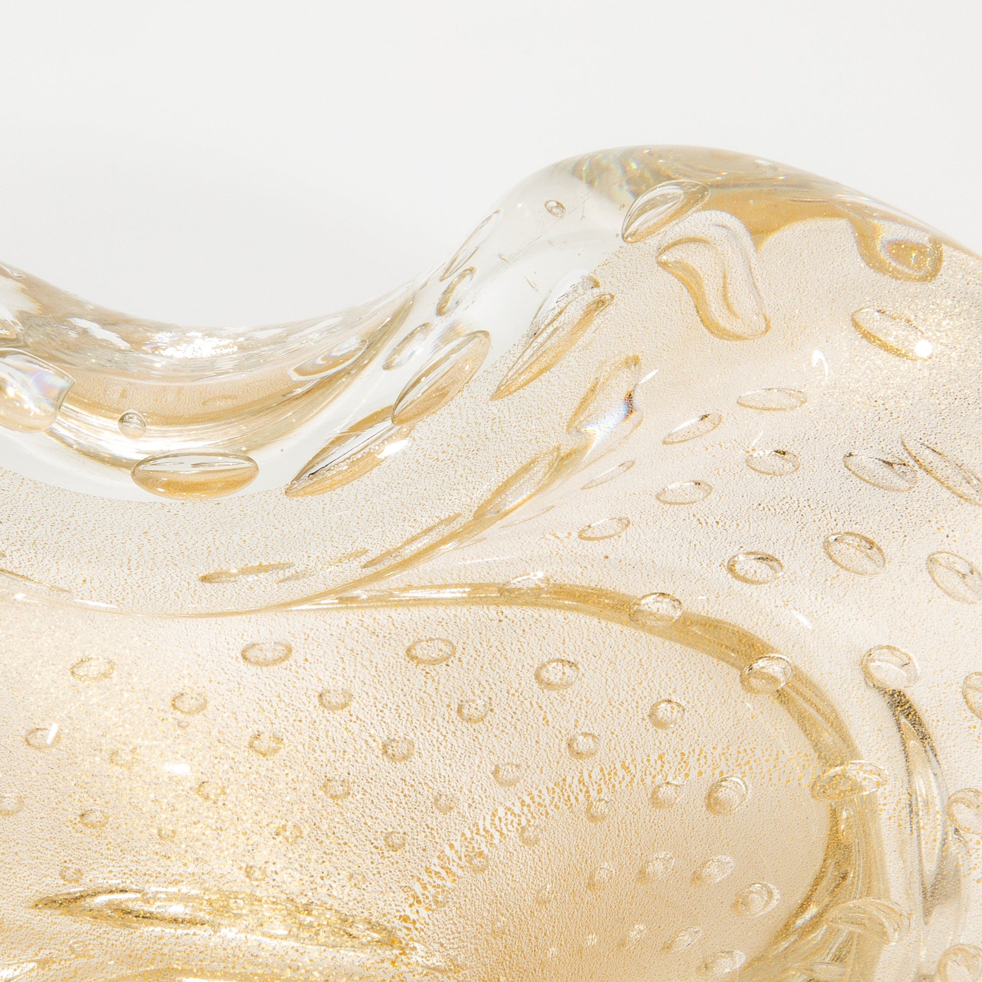 Murano Dish with 24-Karat Gold Flecks and Bullicante Detailing