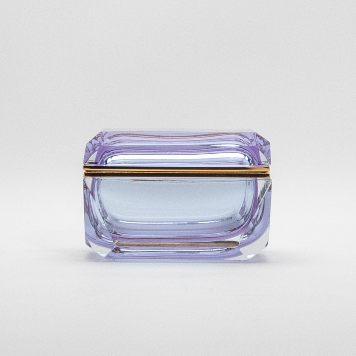 Murano Box with Edges and Brass Fittings in Alexanderite
