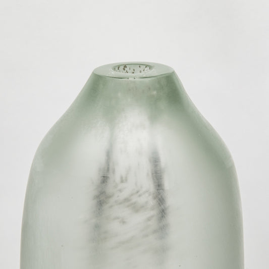 Set of 3 Murano Voda Vases / Bottles in Frosted Silver