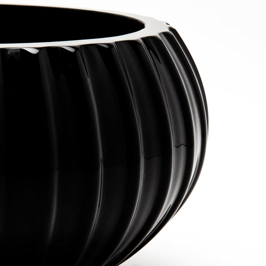 Hand-Blown Murano Modern Bowl in Onyx Black