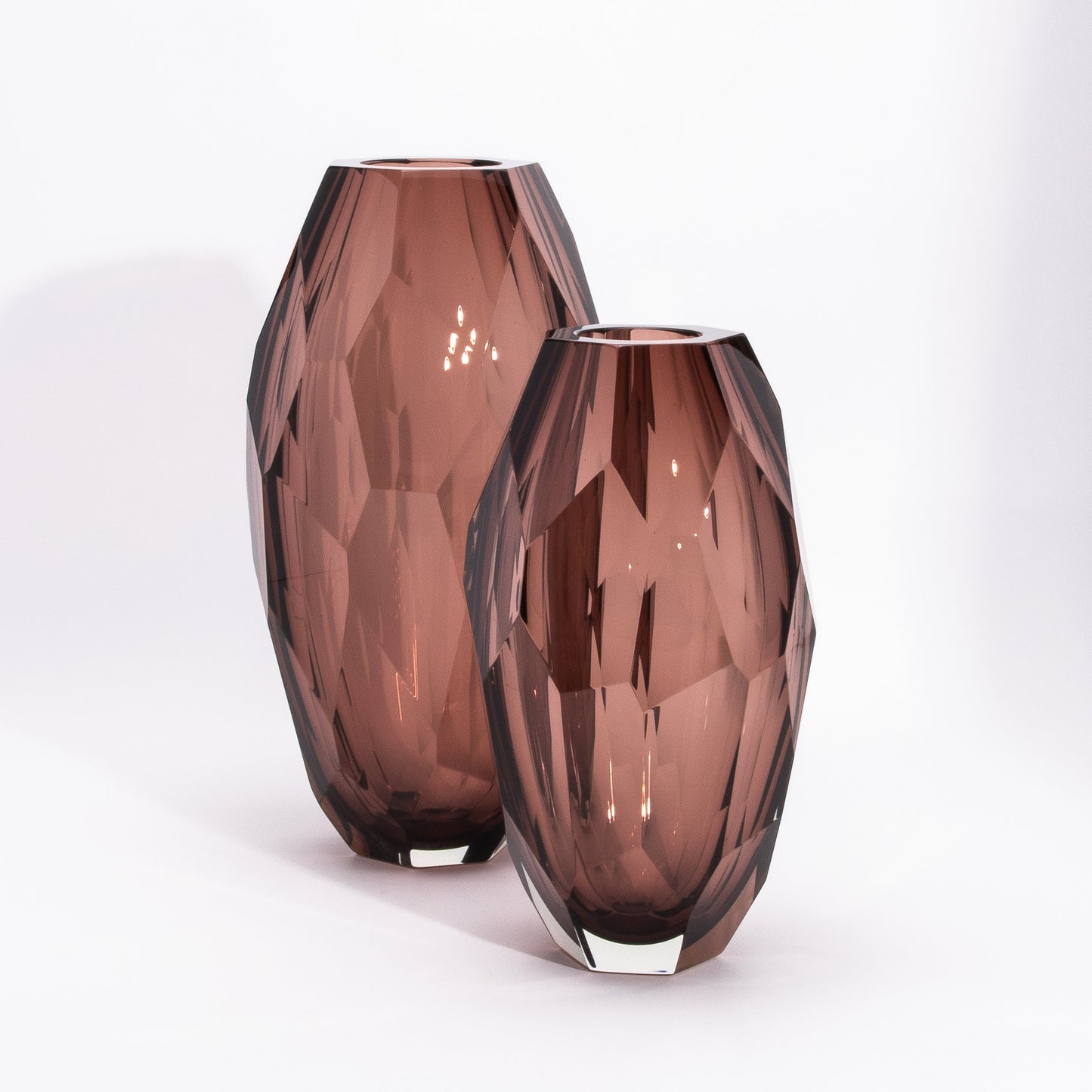 Murano Tall Faceted Vase in Amethyst