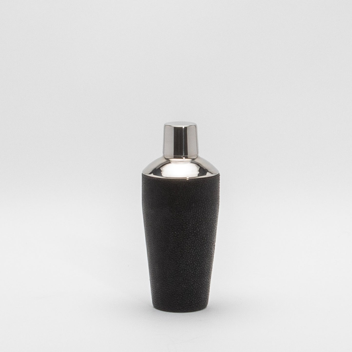 Shaker in Black Shagreen with Stainless Steel by KIFU Paris