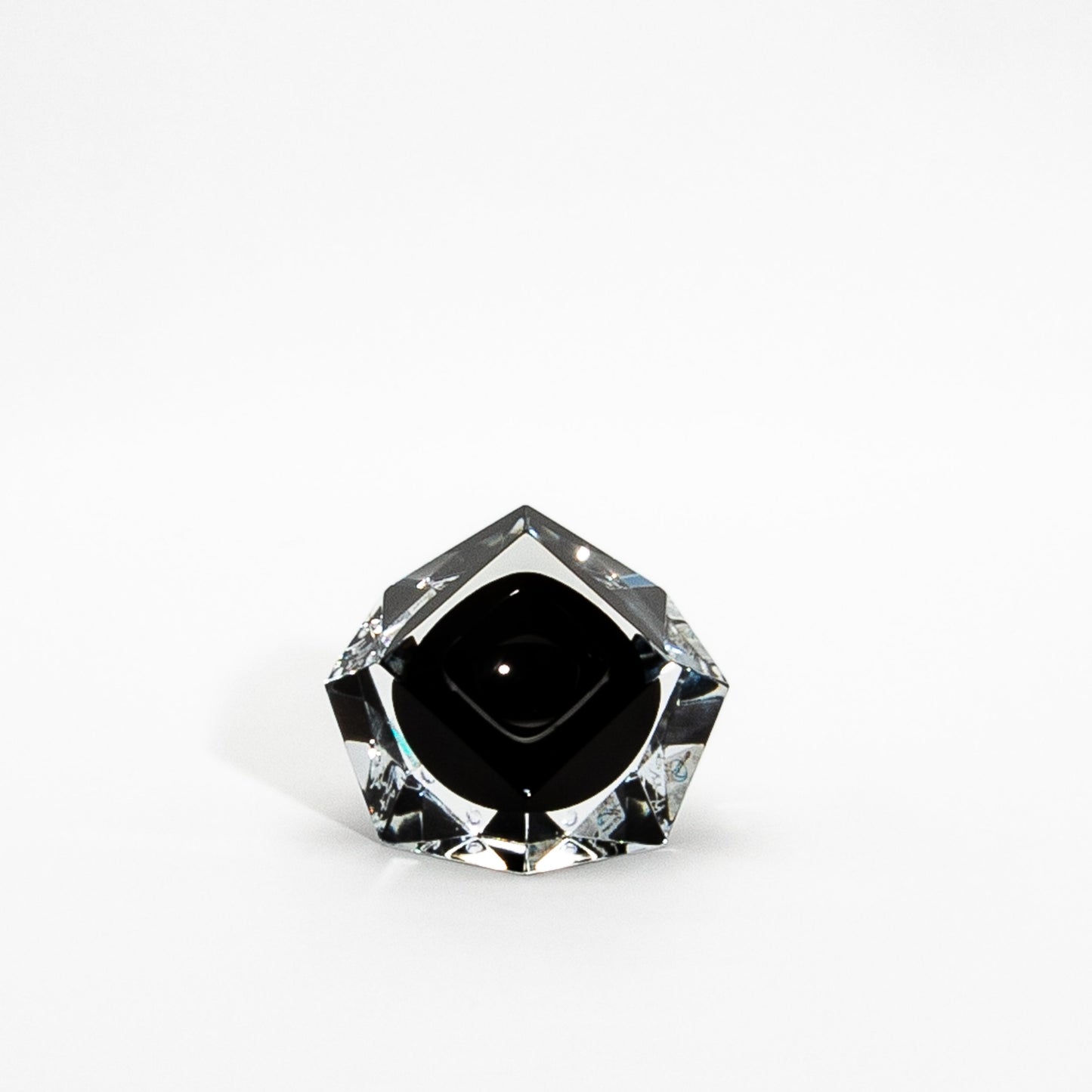 Murano Ashtray in Clear and Onyx Black