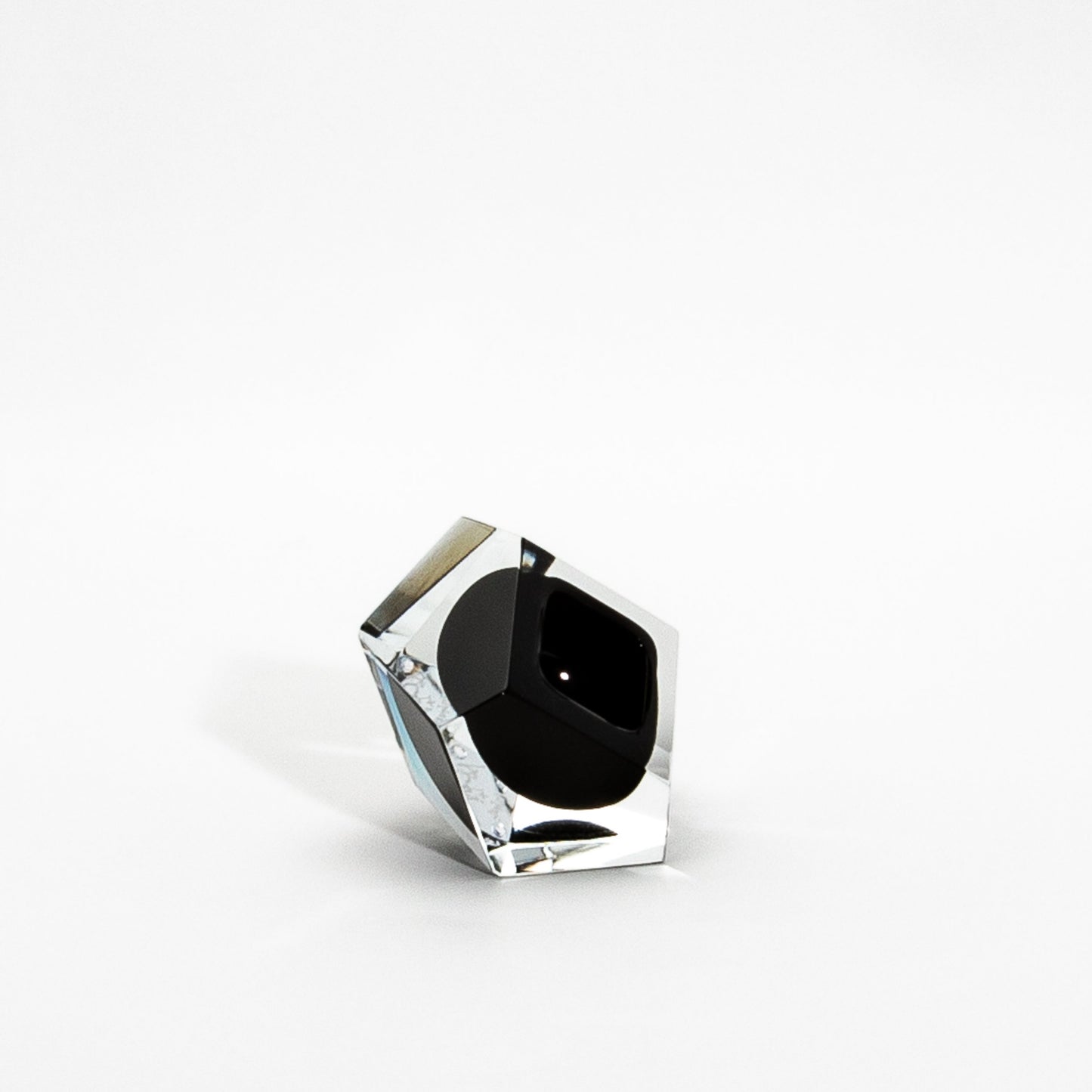 Murano Ashtray in Clear and Onyx Black