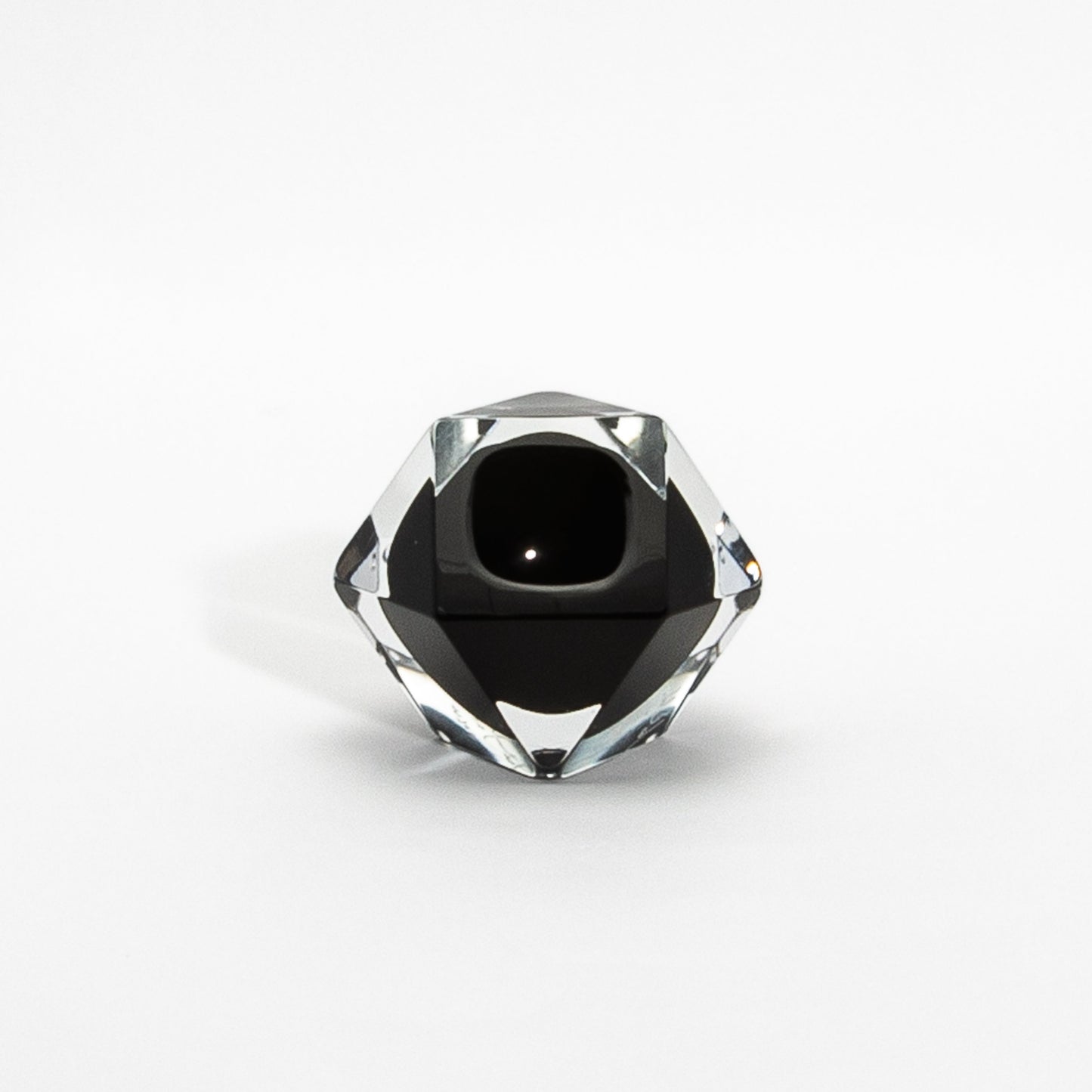 Murano Ashtray in Clear and Onyx Black