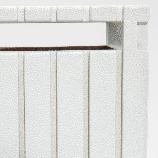 Waste Bin in White Shagreen Detail by R&Y Augousti
