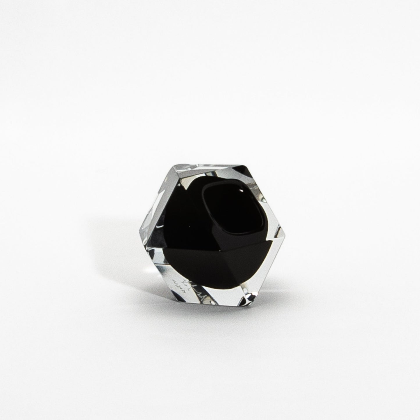 Murano Ashtray in Clear and Onyx Black