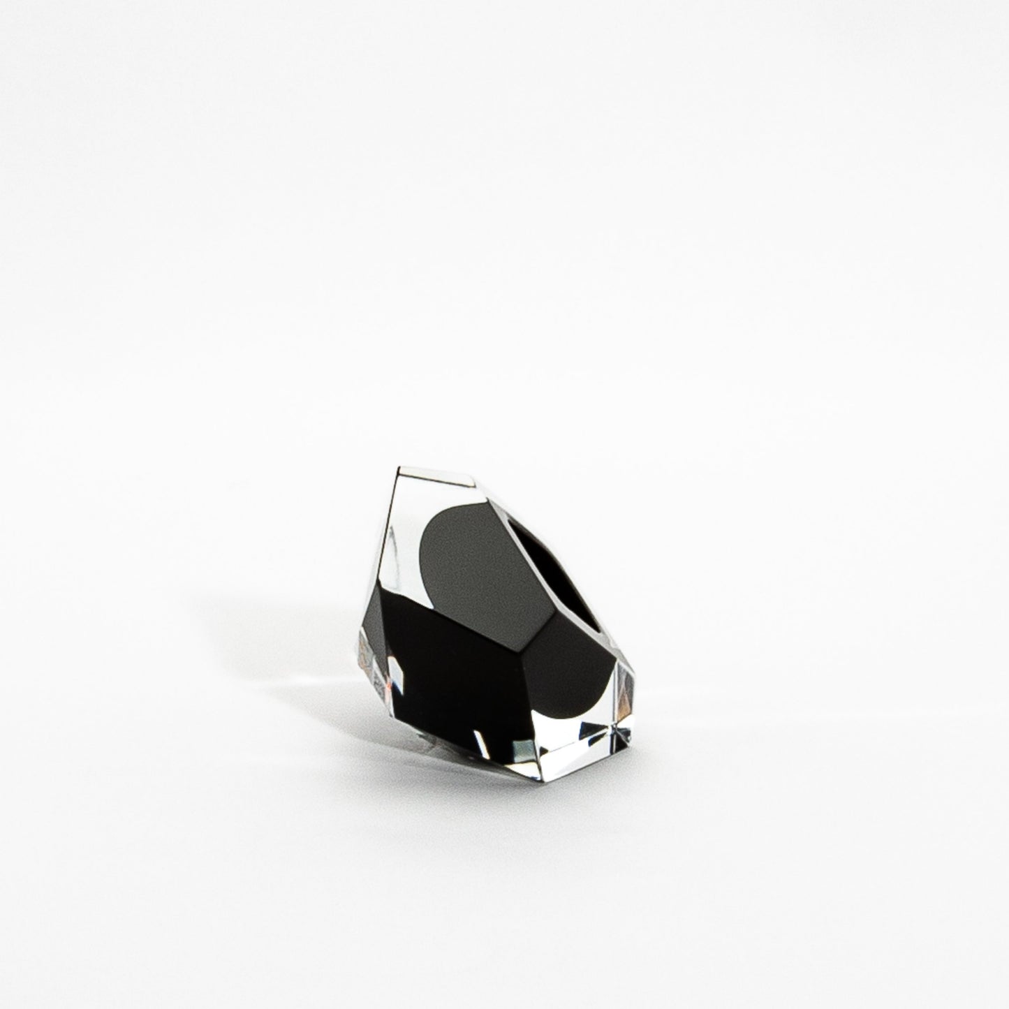 Murano Ashtray in Clear and Onyx Black