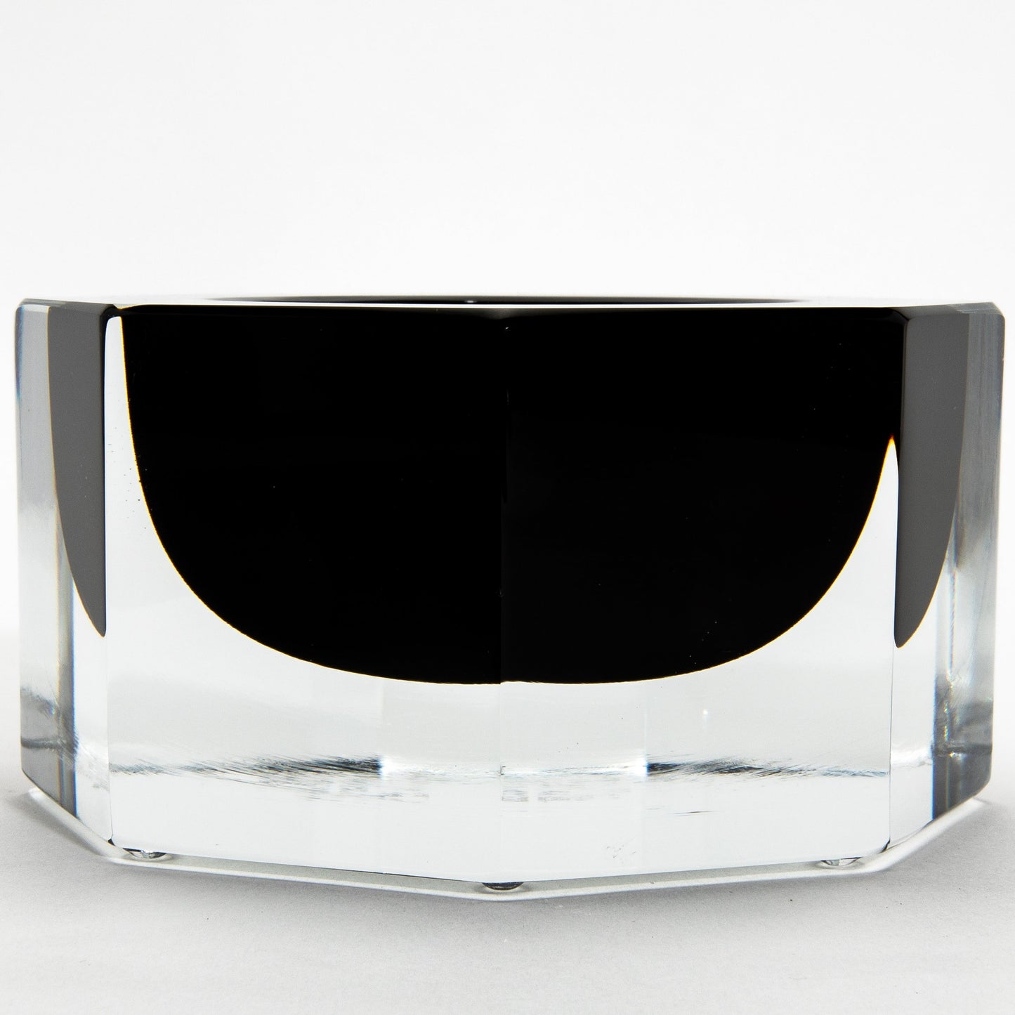 Murano Ashtray in Clear and Onyx Black