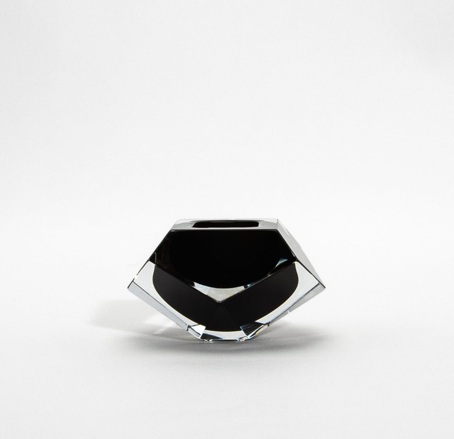 Murano Ashtray in Clear and Onyx Black