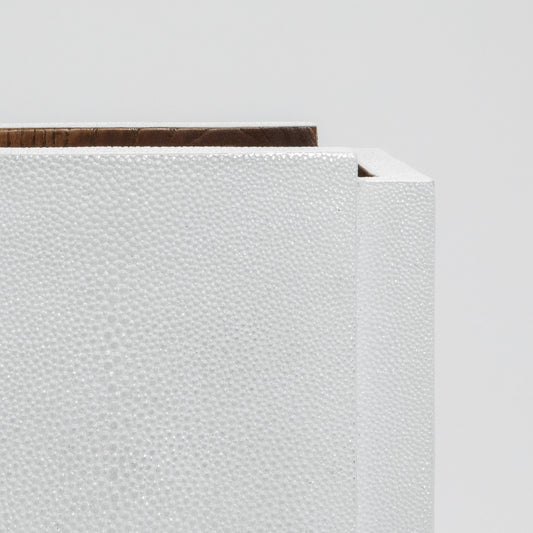 Waste Bin in White Shagreen by R&Y Augousti