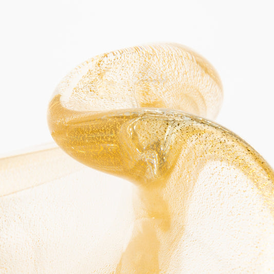 Murano Dish with 24-Karat Gold Flecks and Curved Detailing