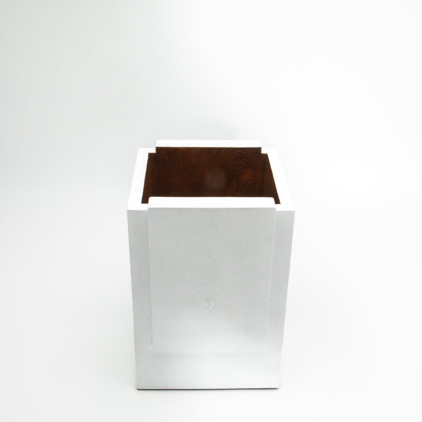 Waste Bin in White Shagreen by R&Y Augousti